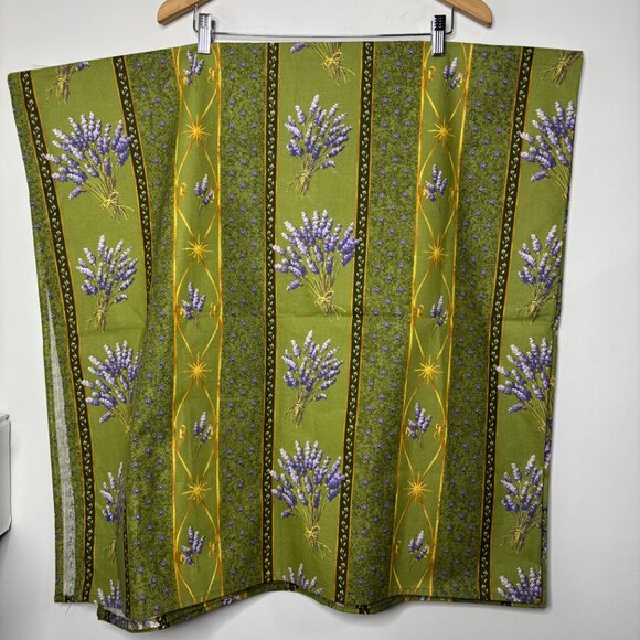 Le Cluny Lavender Green Coated Provencal Tablecloth Le Cluny Lavender 58" x 58" - Picture 4 of 4